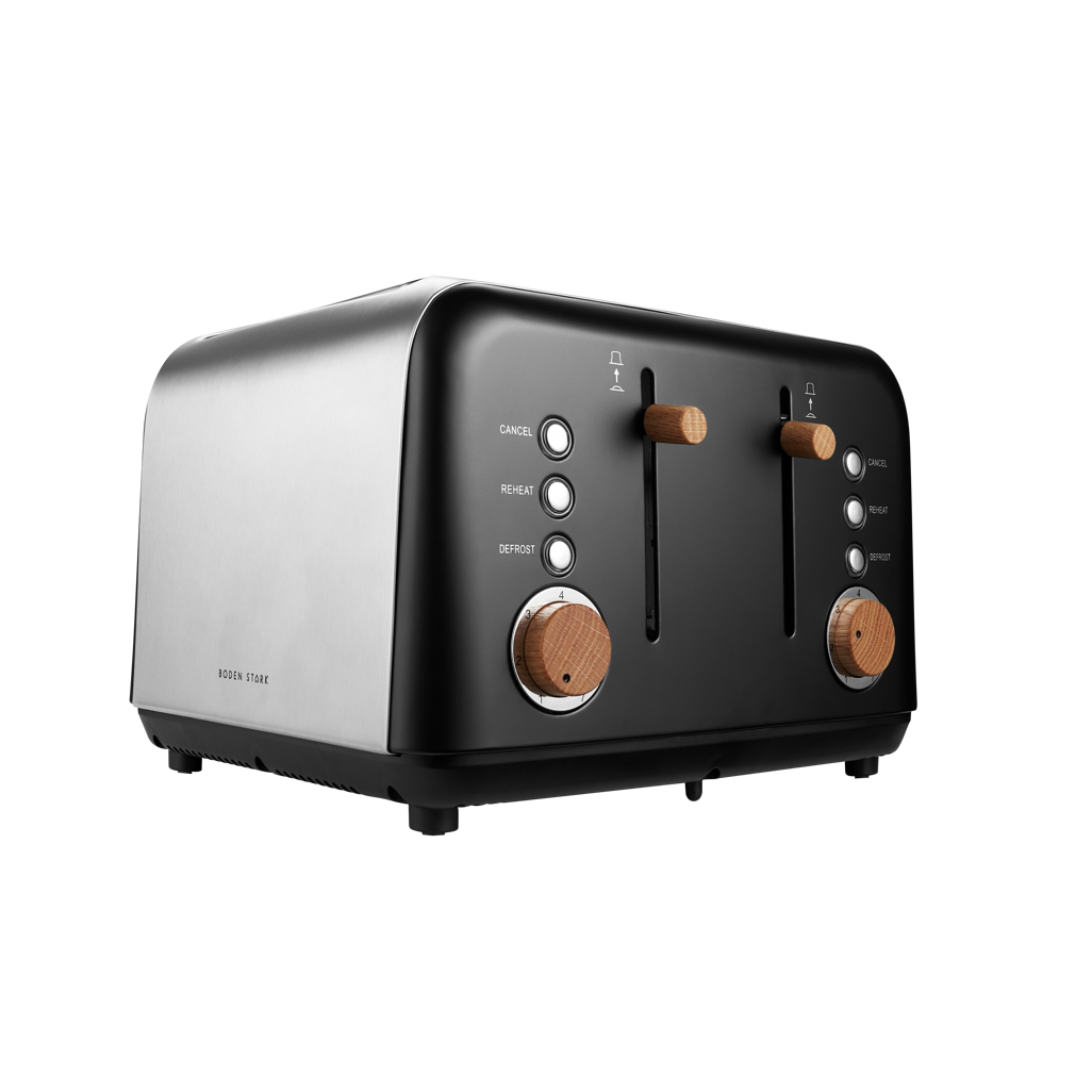 Boden Stark Anson Collection 4 Slice Stainless Steel Toaster - Black